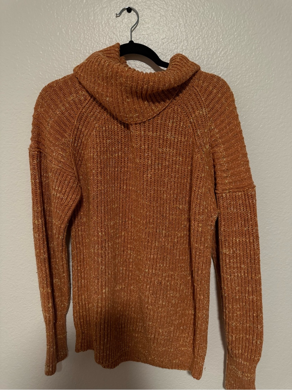 Free People Rust Orange Ribbed Turtleneck Sweater